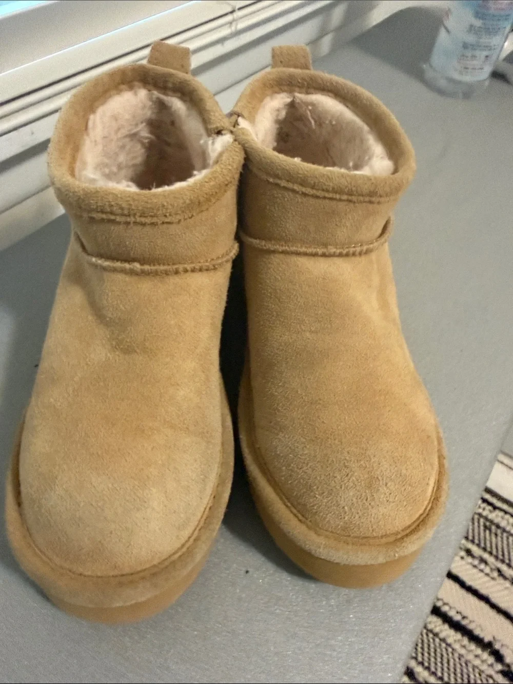BearPaw Kids Suede-Look Ankle Boots in Chestnut Tan